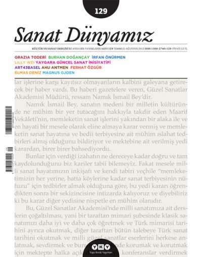 Sanat Dünyasında Yedi Gün’den Alıntı